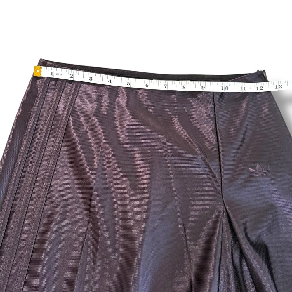 Adidas Originals Midi Asymmetrical High Rise Satin Skirt‎ in Shiny Purple Sz 2 - Picture 5 of 12